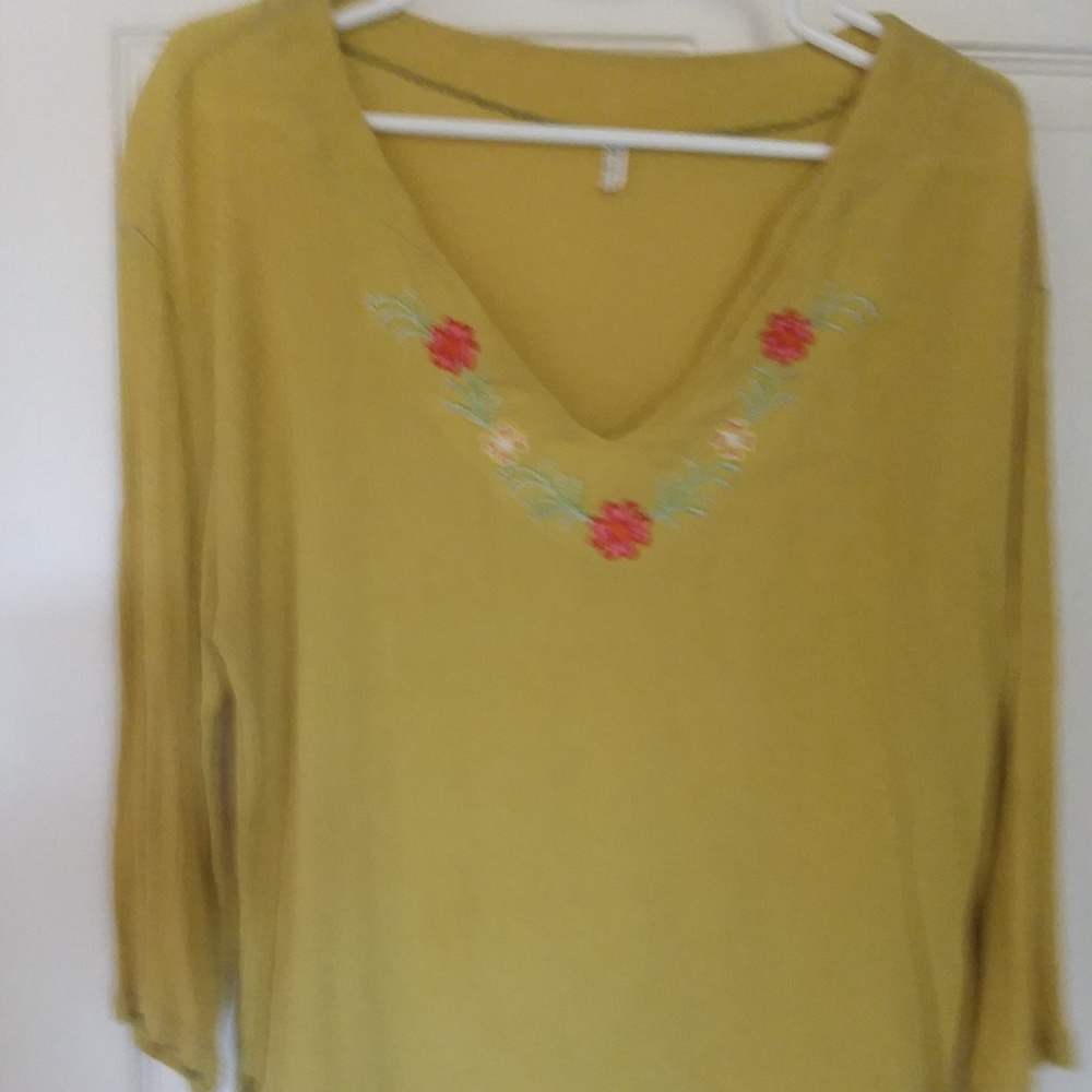 3/4 SLEEVE AVOCATO GREEN BLOUSE/TUNIC